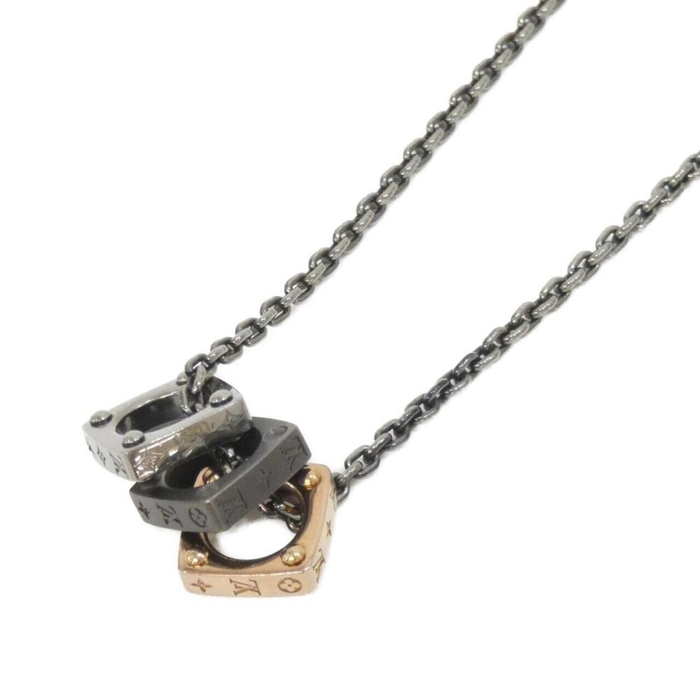 LOUIS VUITTON Black Monogram Necklace
